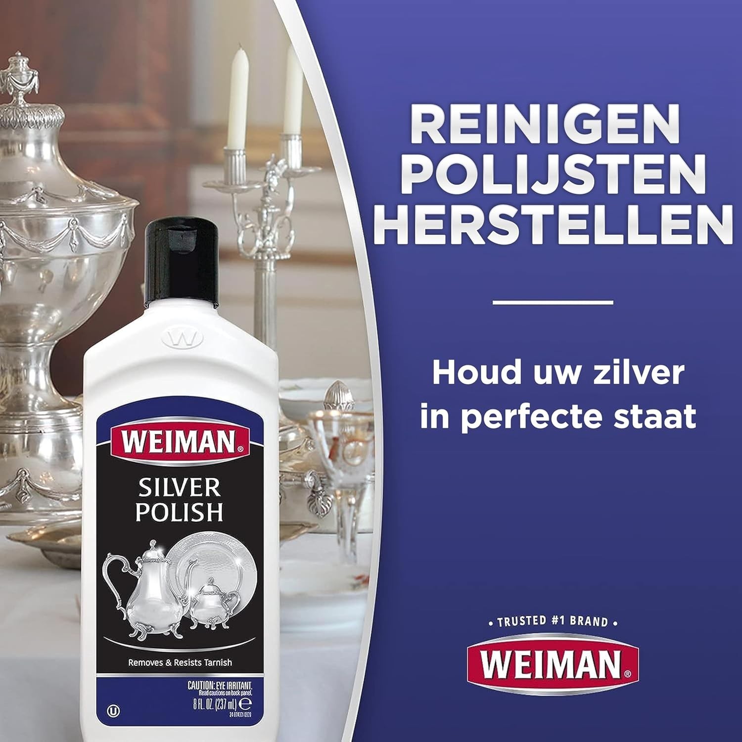 Unscented 3-in-1 Metal Polish Cleaner – 8 Oz Anti-Tarnish Protection for Jewelry