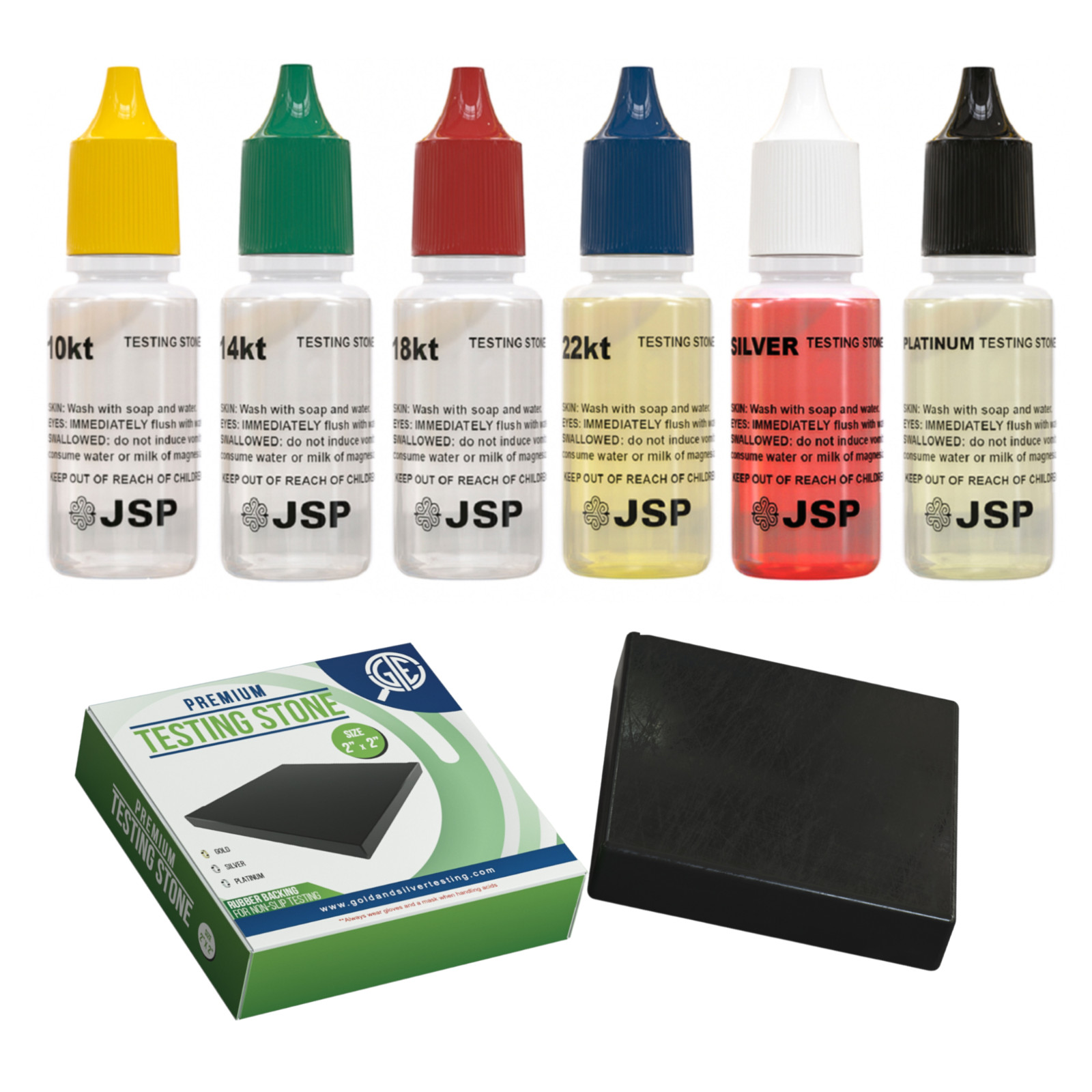 10k 14k 18k 24K Gold Silver Acid Jewelry Test Kit Testing Tester Storage Box