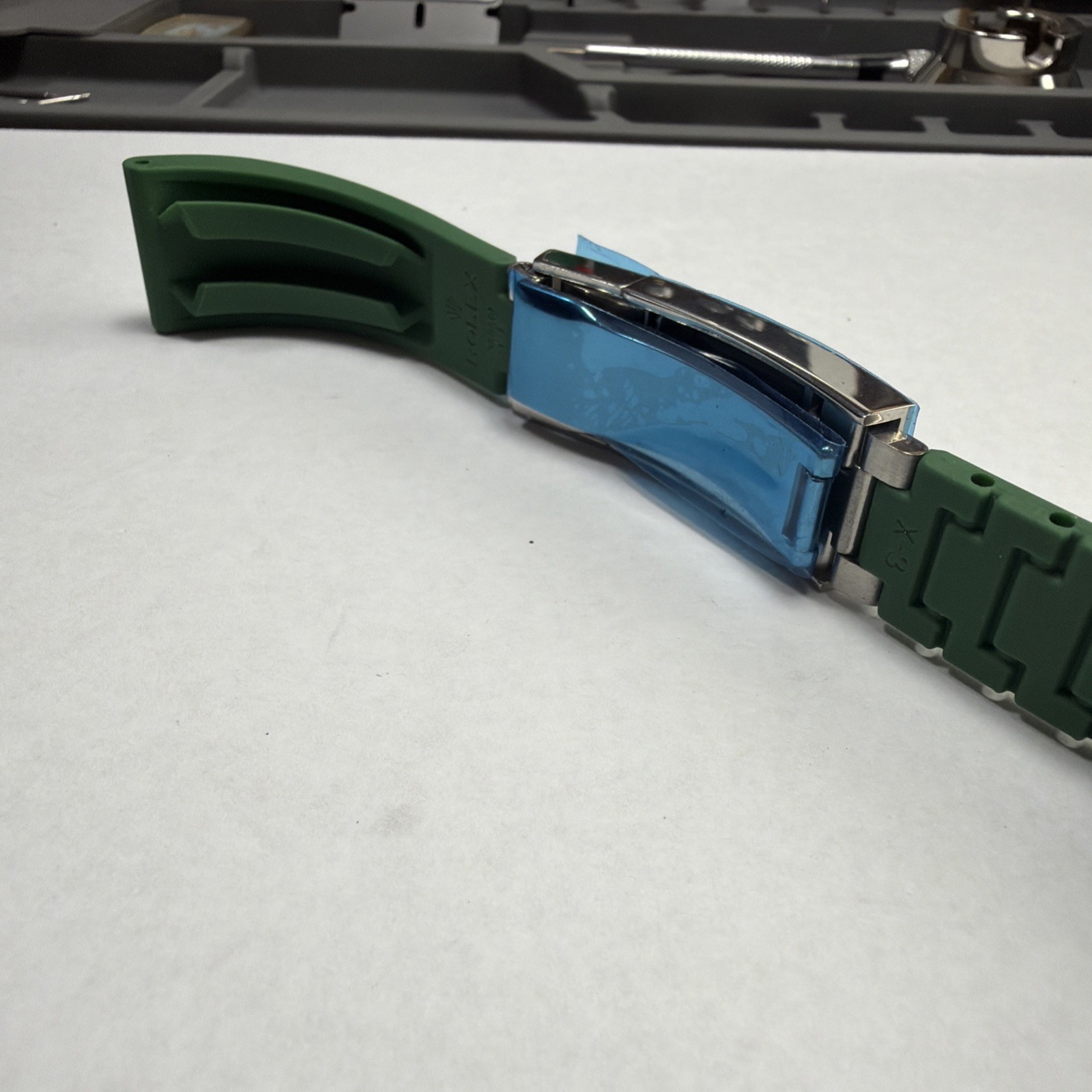 21mm Rubber Two-Piece Strap Set for Rolex SubmarinerE glide lock clasp 70/55