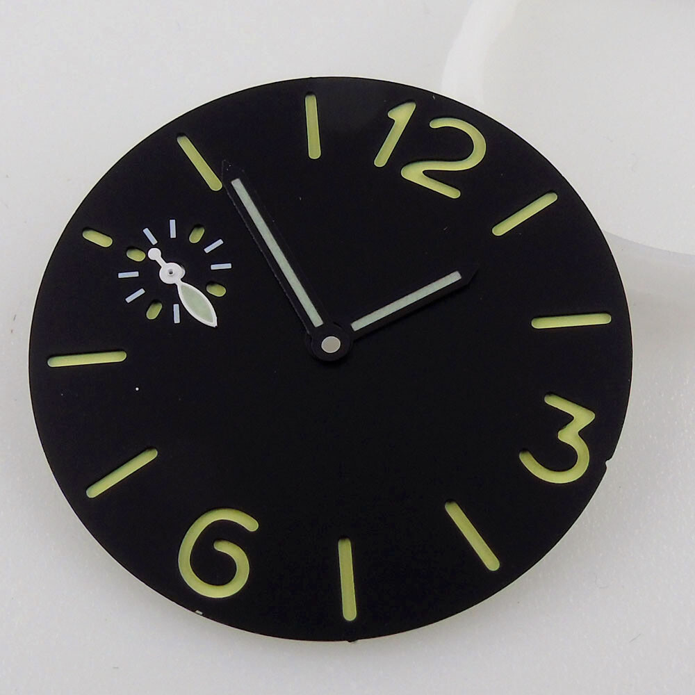 35.6mm Black Watch Dial Face Spare Part Fit ETA6497 ST3600 Hand Winding Movement