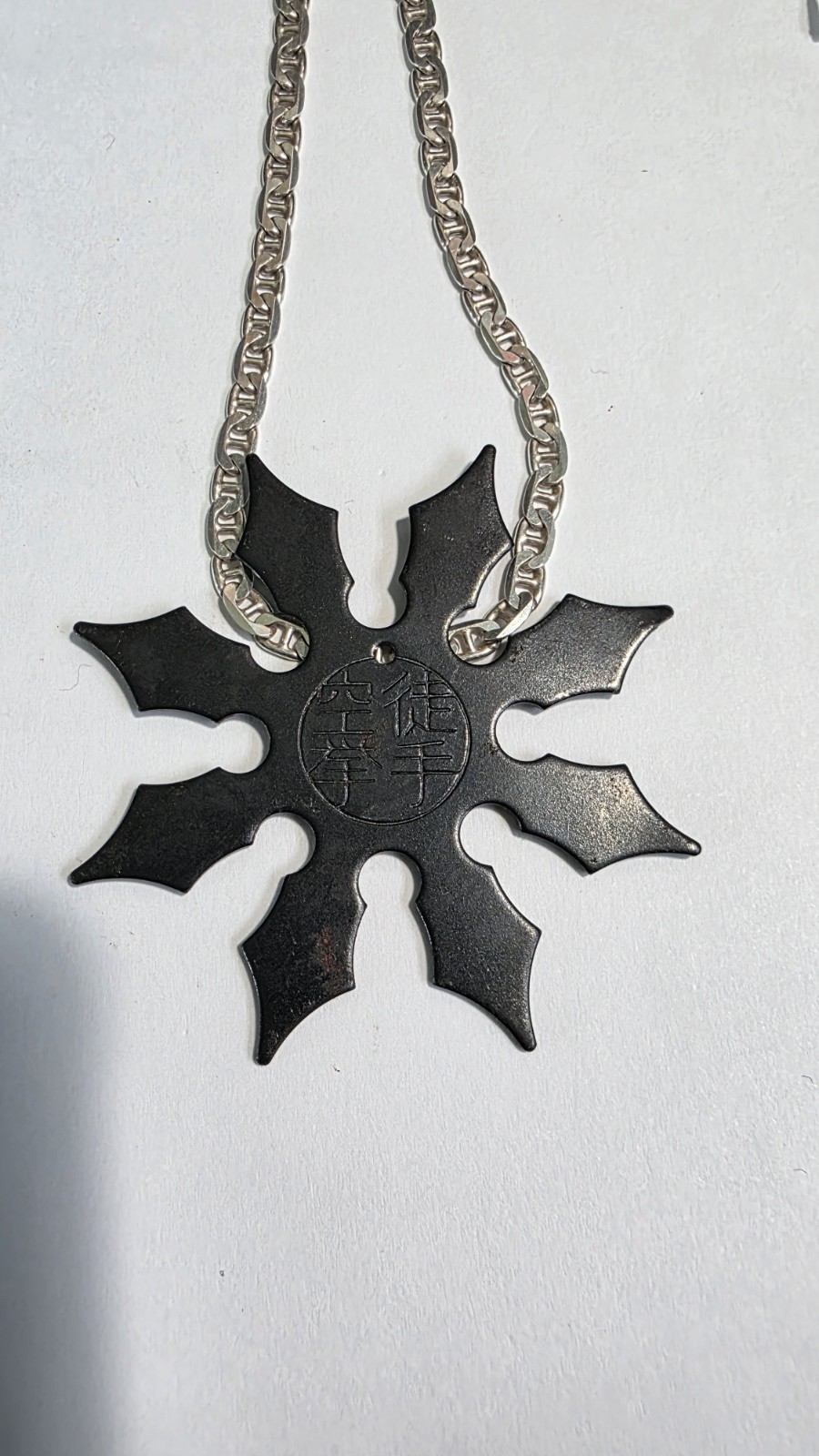 1980s Ninja Martial Arts Star Pendant – black yin yang Image PENDANT ONLY