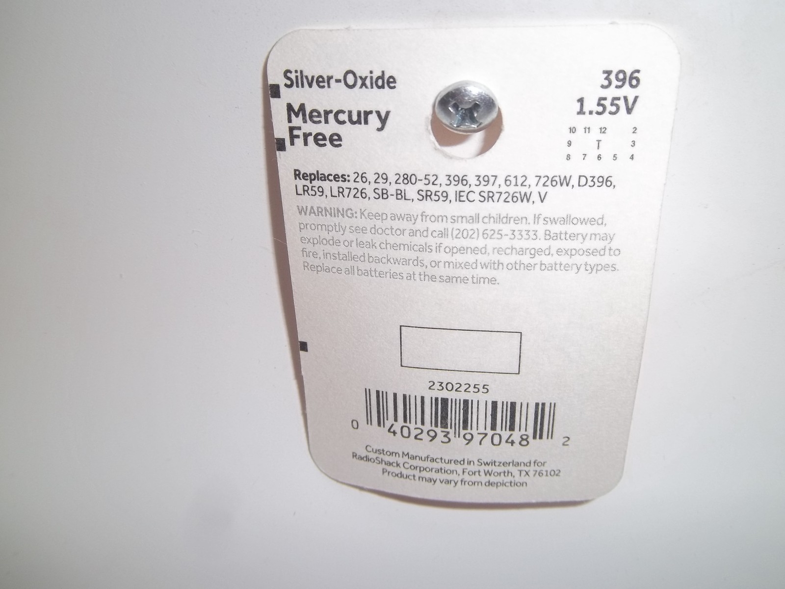 RADIO SHACK 2302255 (LOT-OF-3) 396 1.55V WATCH BATTERIES