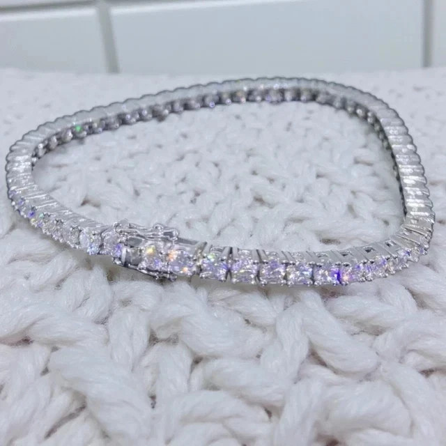 10.00Ct Round Cut Lab-Created Diamond Tennis Bracelet 14k White Gold Plated