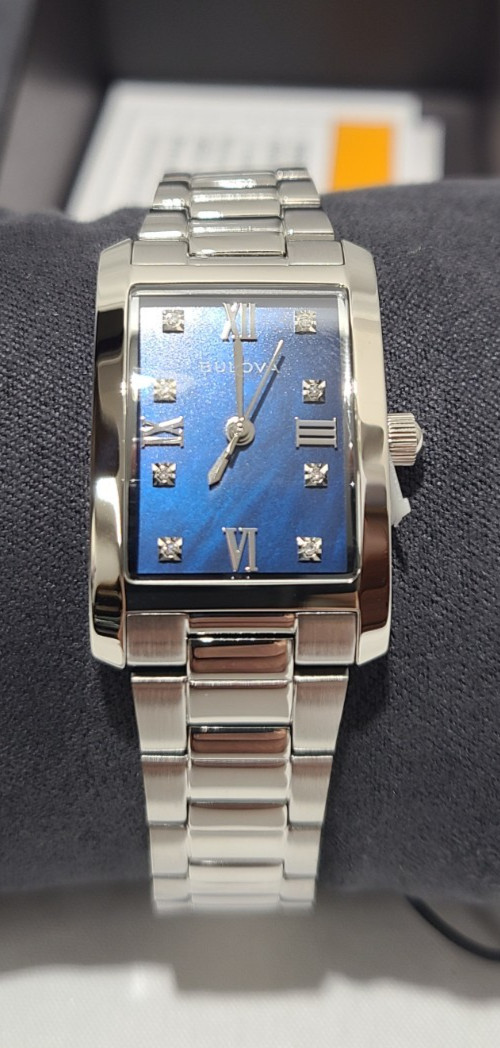 Bulova Classic 96P262 Diamond Blue Dial Silver Stainless Steel Women’s Watch