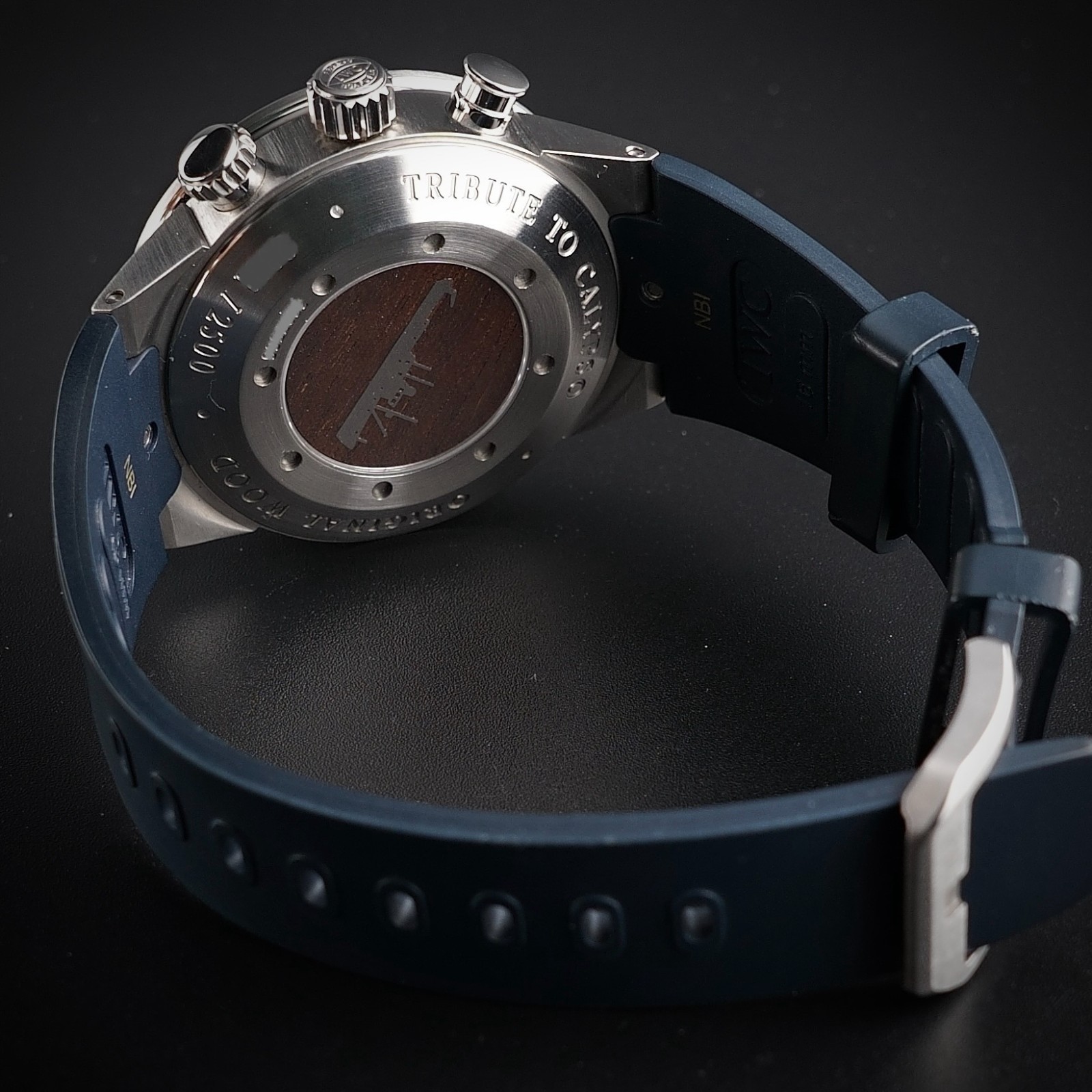 IWC Aquatimer Chronograph – 44mm Cousteau IW378201 – Blue Dial – Wood Inlay