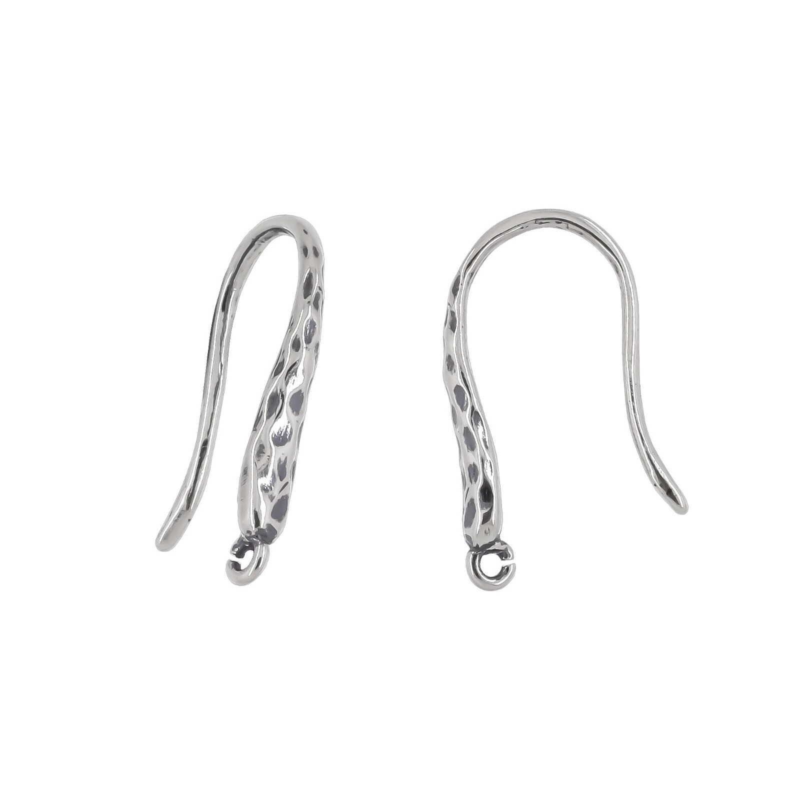 Sterling Silver Hammered French Earrings Hook Ear Wire Connector #51165