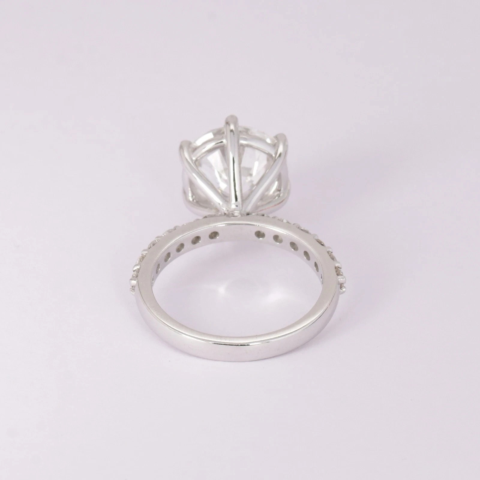 Rare 4.10 Ct Certified Round White Diamond Solitaire Engagement Ring 925 Silver
