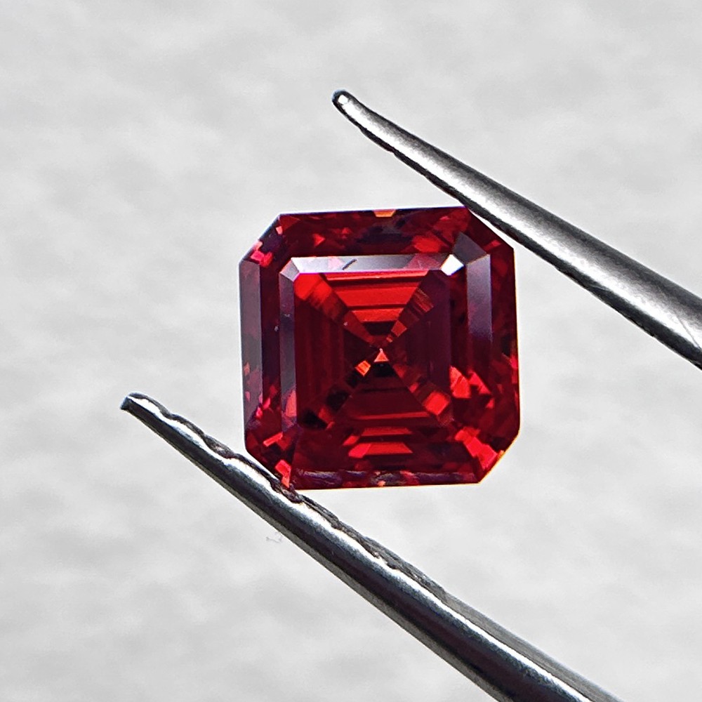 3x3mm-12x12mm 1PCS Asscher Cut Garnet Loose Moissanite Gemstone for DIY Jewelry