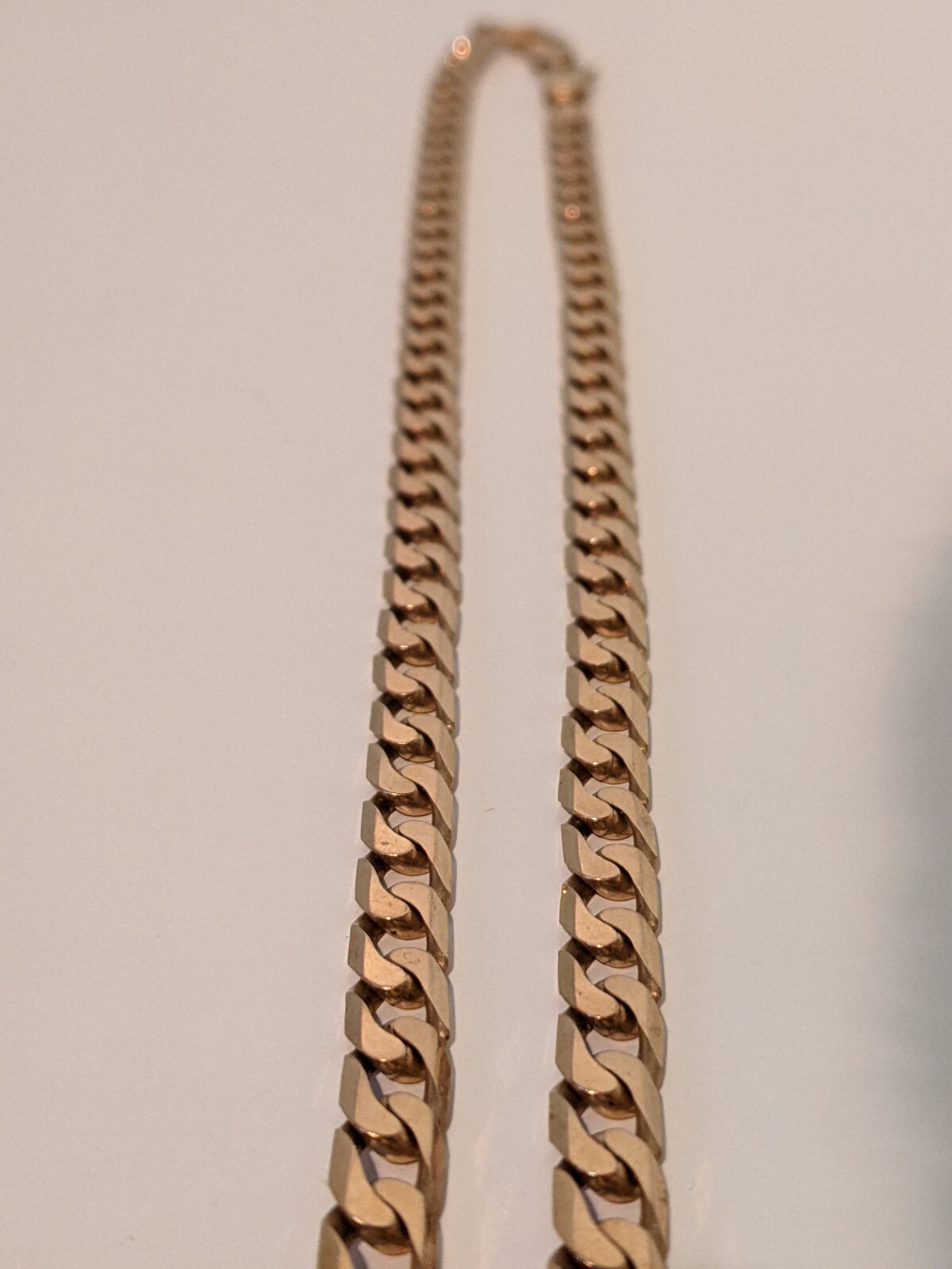 9ct Solid Gold Flat Curb Link Chain / Necklace – 51.5cm / 20.25” Length ~36g