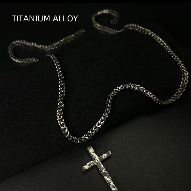 TA1 Pure Titanium Keel Chain Necklace Men Positive and Negative 4mm Anti-Allergy