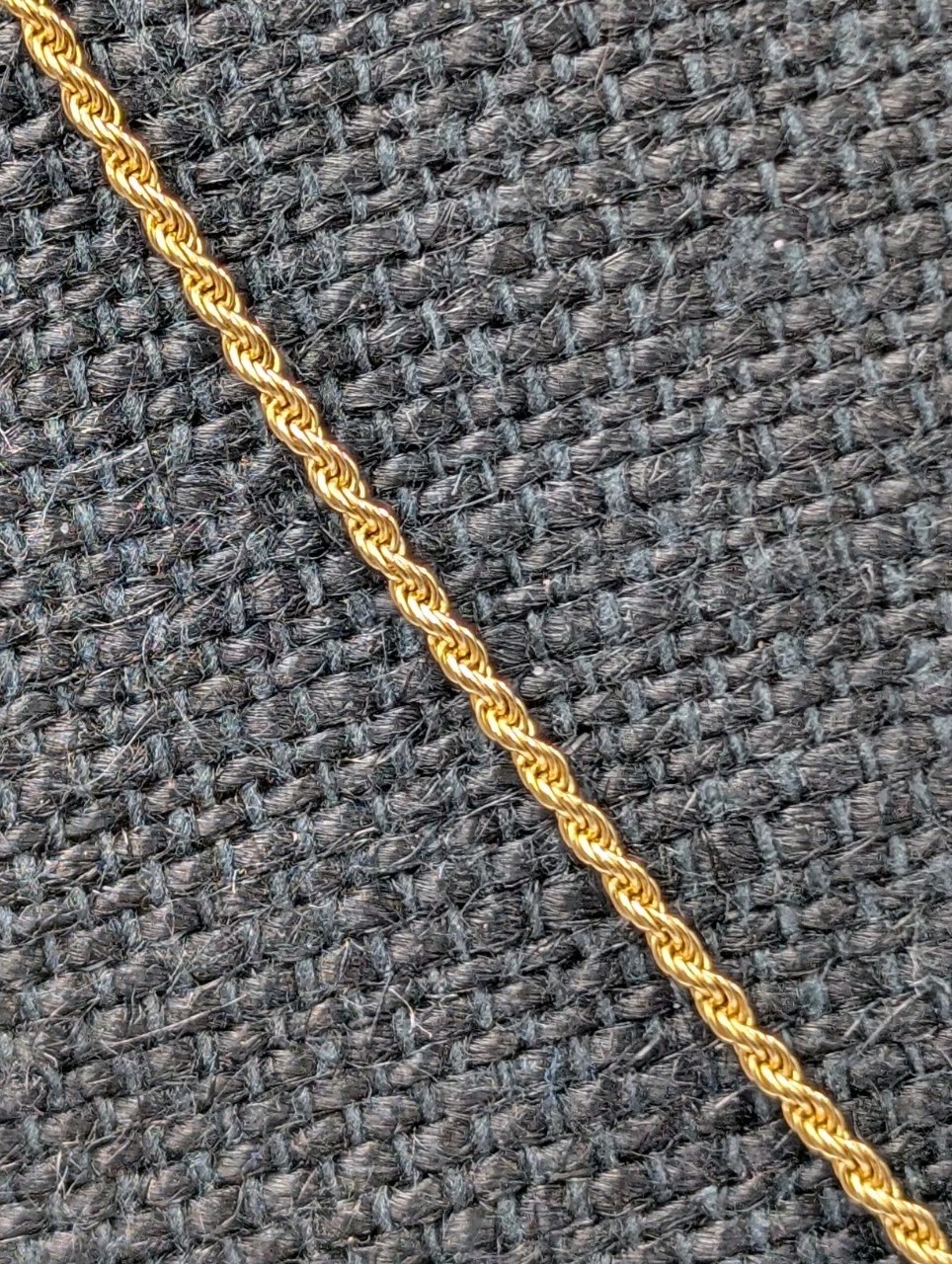 Danecraft Yellow Gold Plated Sterling Silver 1.5mm Rope Chain Necklace 18″ 3.2g