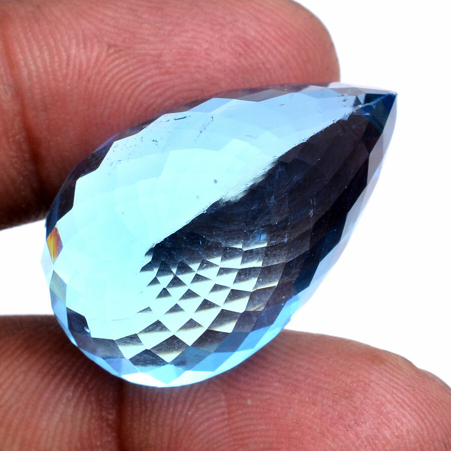 VVS 79.00 Cts Natural Blue Topaz AAA+ Quality GTL Certified Pear Cut Gemstone