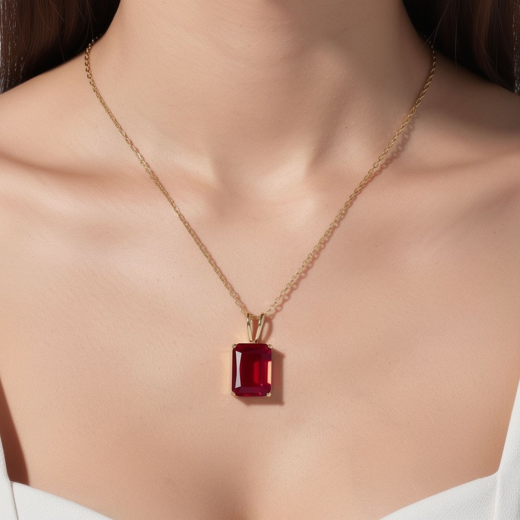 GENUINE 1.90 Cts RUBY PENDANT SOLID 14K YELLOW GOLD – Free Appraisal Service