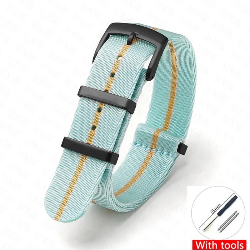 Canvas Nylon Watch Strap for Omega Swatch Seamaster Speedmaster Seiko 18-24mm