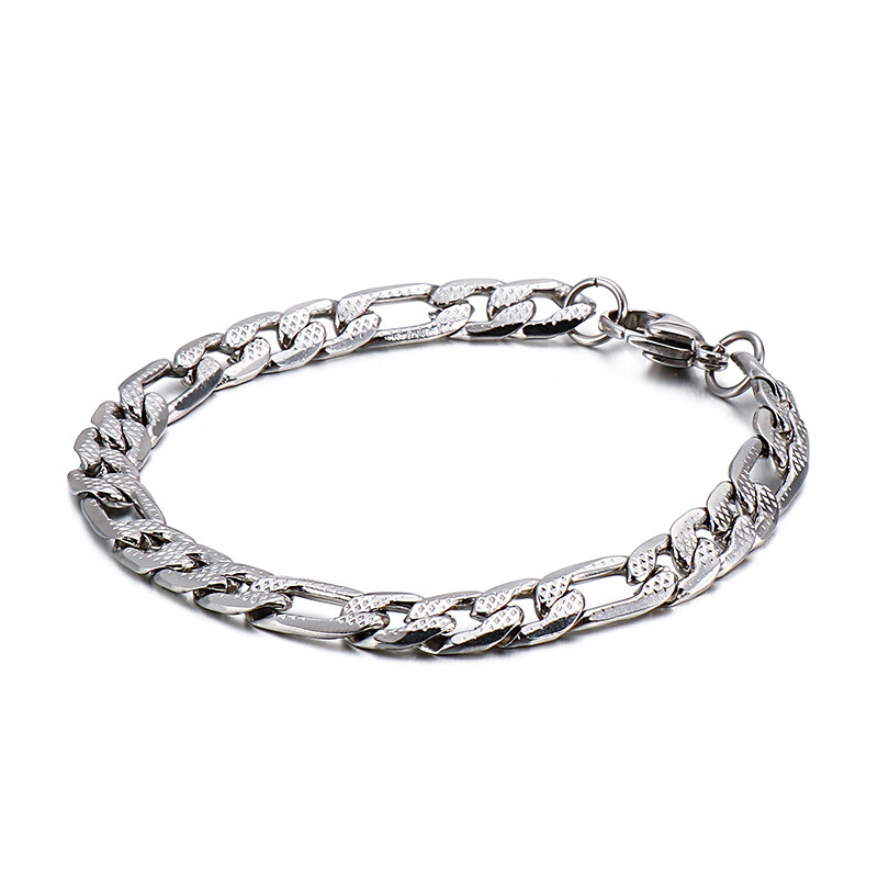 5pcs Lot stianless steel Embossed figaro Chain NK Chain bracelet Men 7mm 8mm 9mm