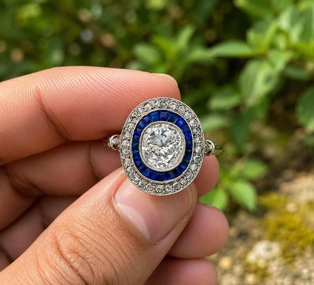 2Ct Lab Created Diamond Halo Engagement Ring 14K White Gold Plated Silver