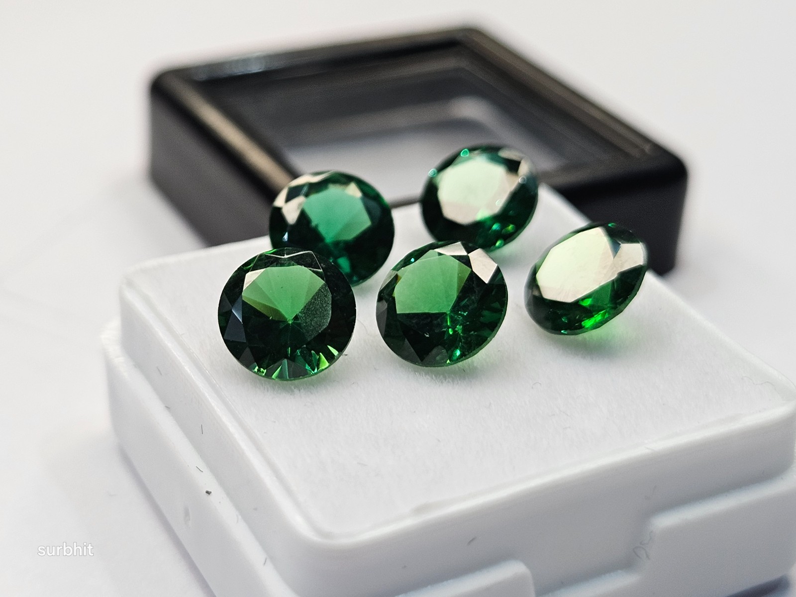 AAA Colombian Emerald Round Cut 8-9 Ct 5Pcs Green Certified Loose Gemstone