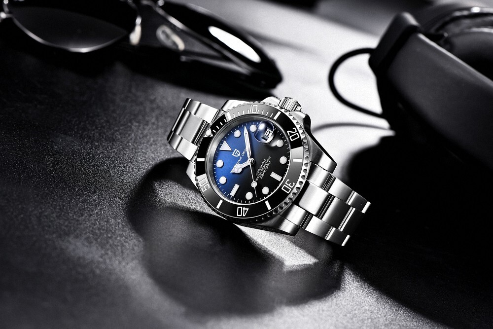 PAGANI DESIGN PD-1651 Men’s GMT Watch Black with Stainless Steel Jubilee Strap