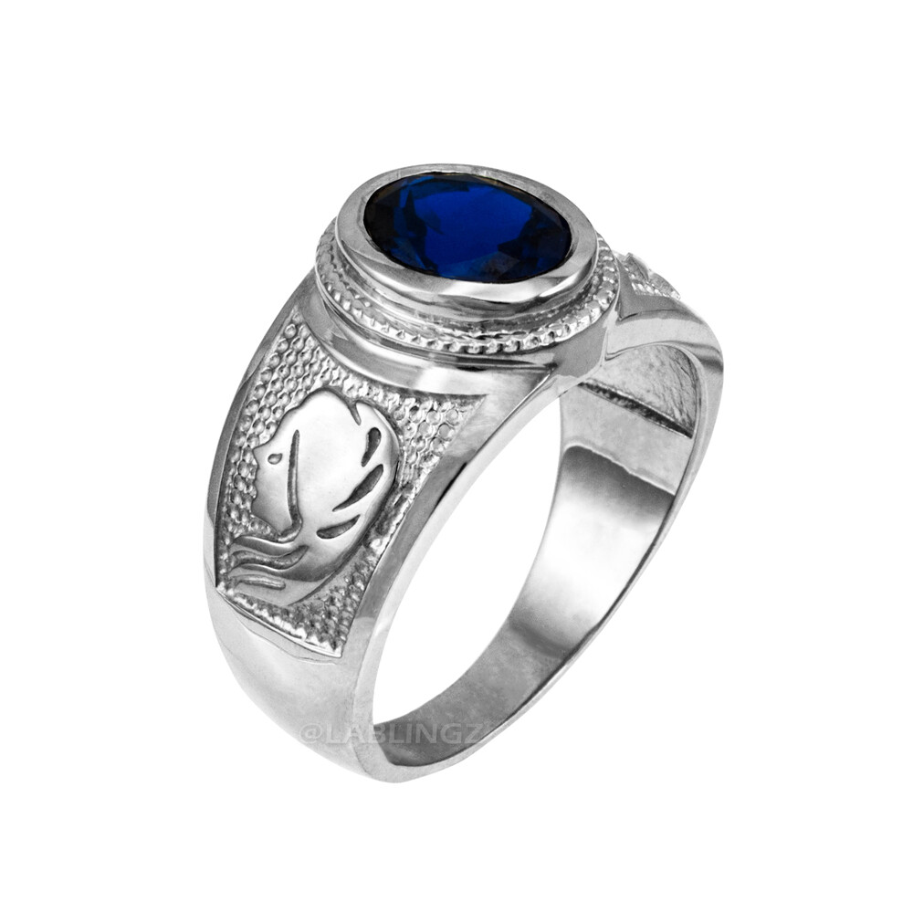 Sterling Silver Zodiac Sign Birthstone CZ Ring