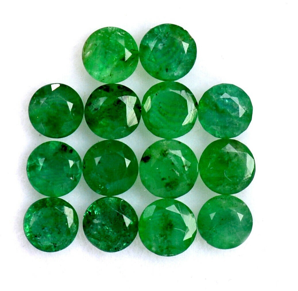 Natural Emerald Round Faceted Cut Loose Calibrated Gemstone Ready For Jewelry