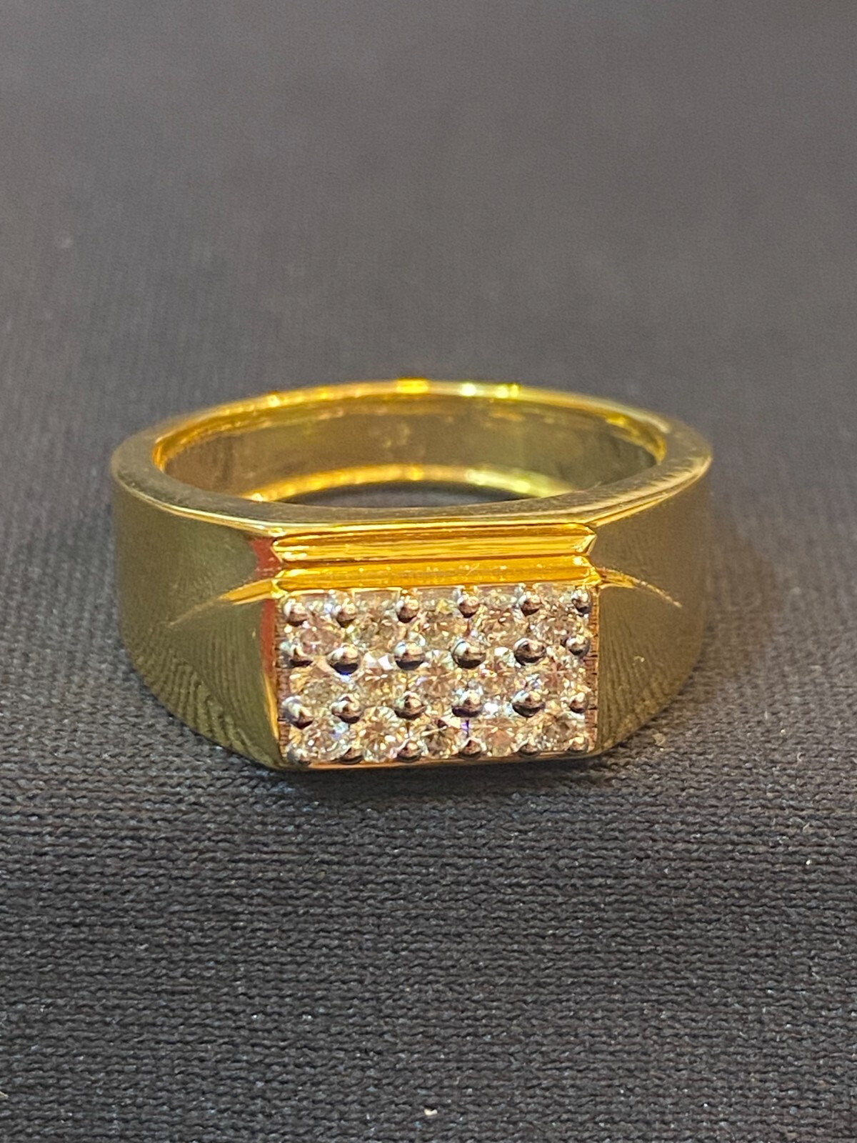 Pave 0.70 Cts Round Brilliant Diamonds Men’s Anniversary Band Ring In 14K Gold