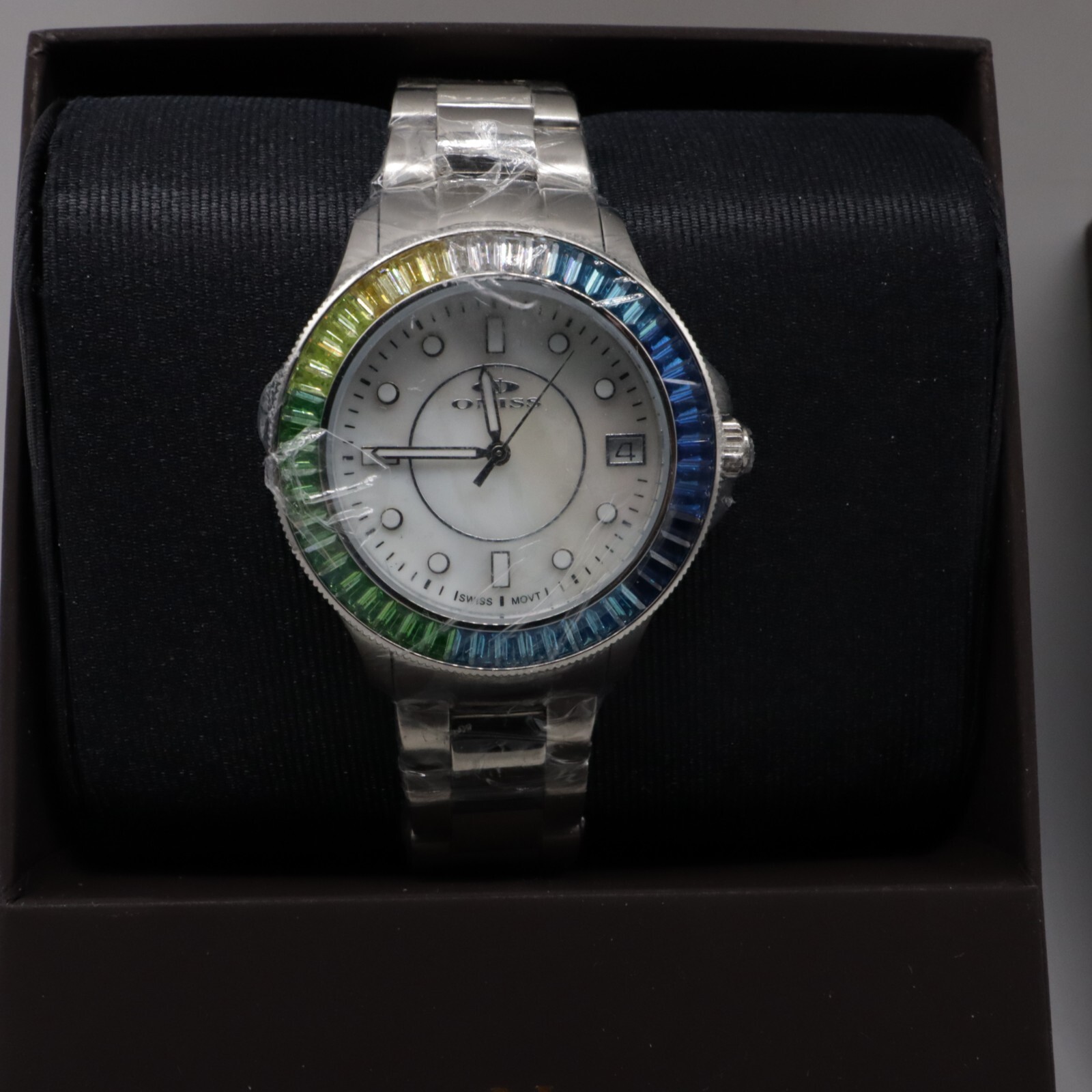 Oniss Paris Women’s Watch ON7323 Ceramic Ladies Quartz Color Austria Crystal New