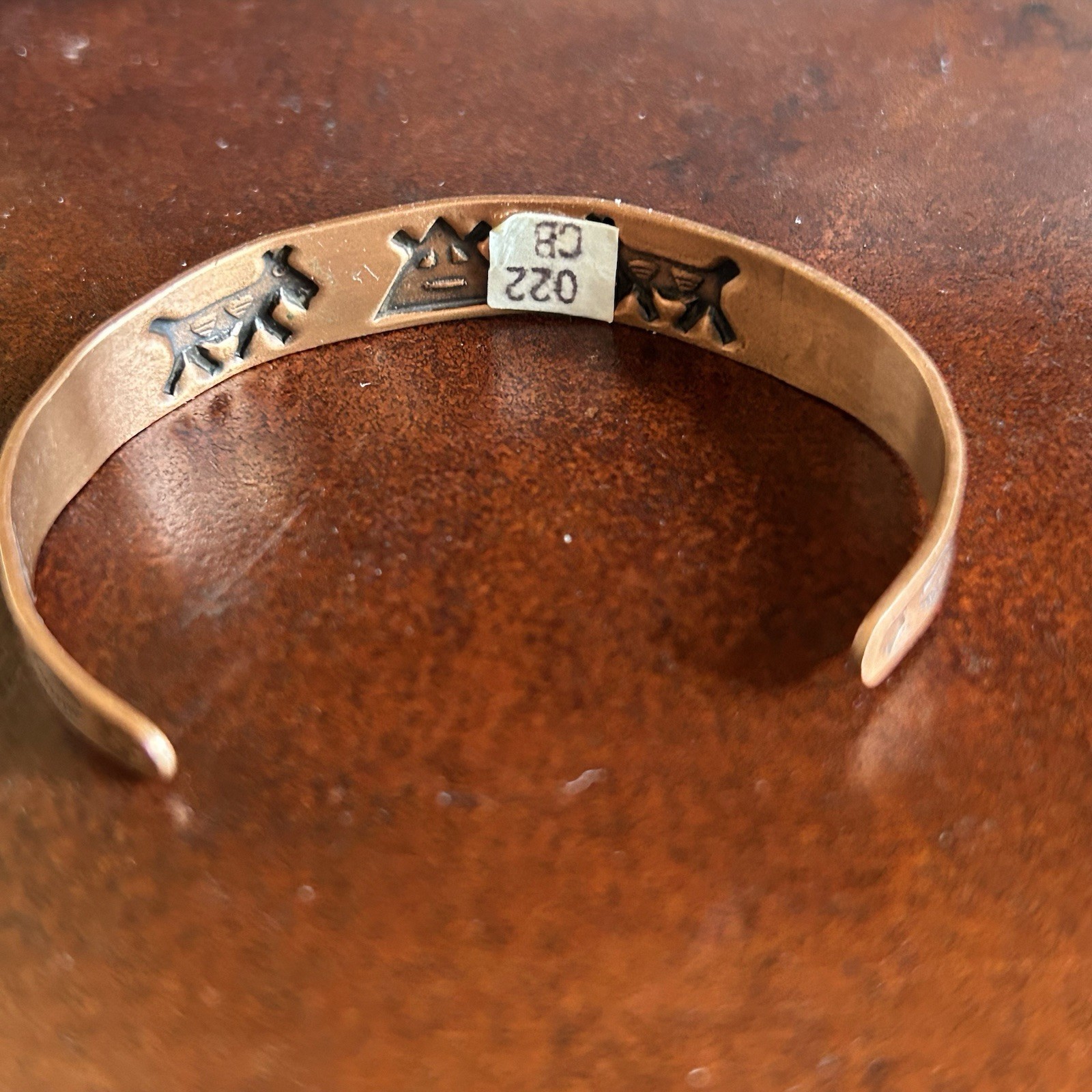 Vintage Copper Wheeler Manufacturing Co Southwest Cuff Bracelet