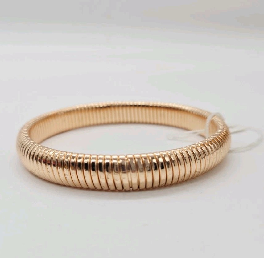 Omega stretch Bracelet Rose Gold tone OSFM One Size Vintage