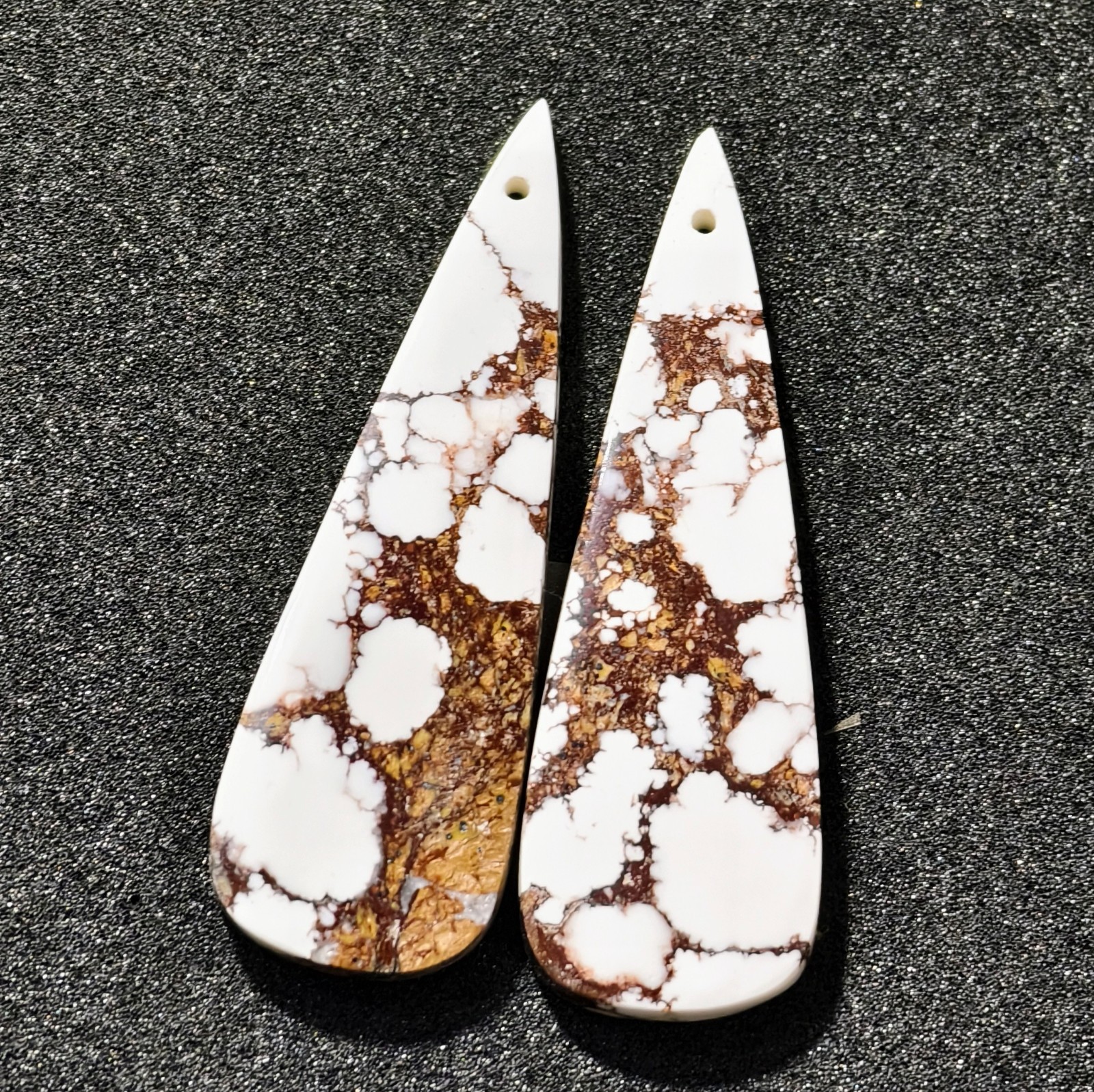48 Cts Natural Magnesite Jasper Drilled Pair Cabochon Gemstone 46.3 X 15.1 MM
