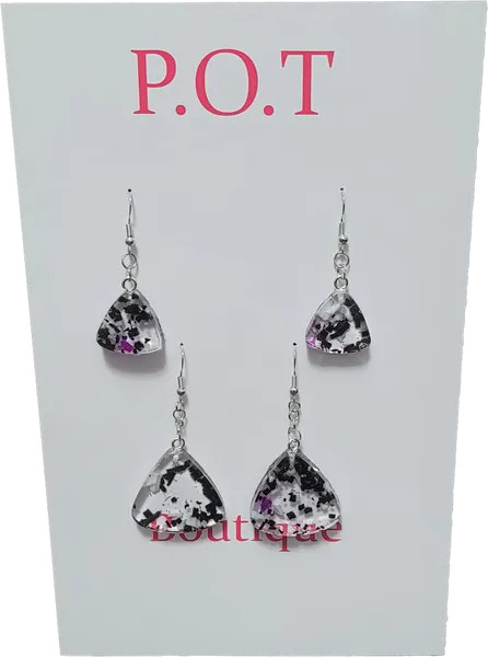 Clear Triangle Earrings/2 Pairs/Dangle/Women/Formal/Sophisticated Fashion/Resin