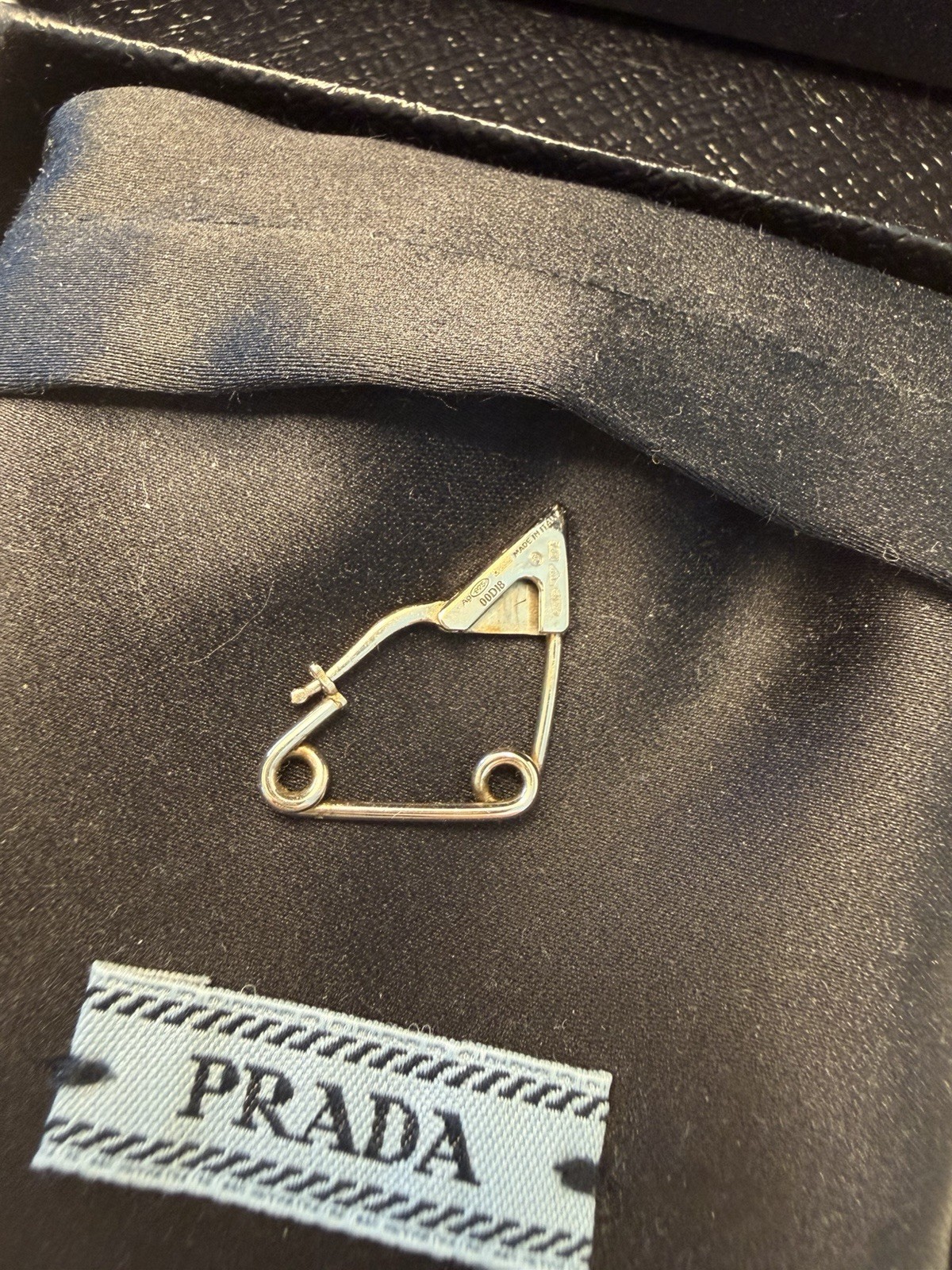 Authentic Prada Symbole Single Earring Left Lobe Silver Modern Punk