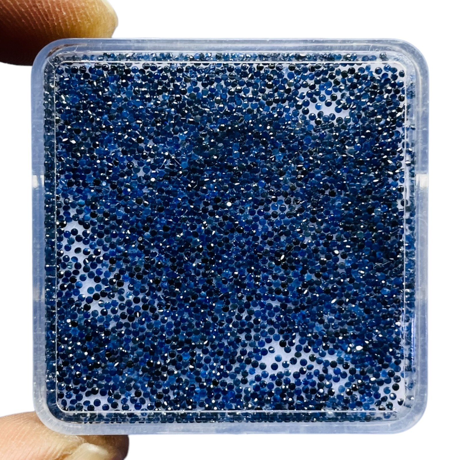 100 Pcs Natural Blue Sapphire 0.8mm Round Diamond Cut Loose Gemstones Sri Lanka