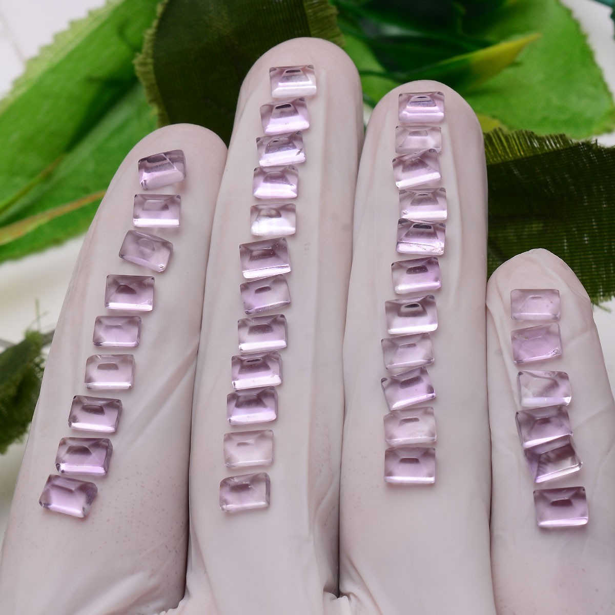 38 Pcs Natural Amethyst Sugar Loaf Smooth Cabochon 6mmx4mm Untreated Gemstones