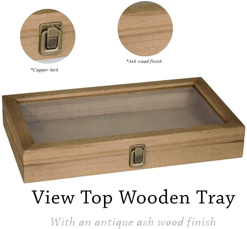 Jewelry Case with Glass Top and Lock with various finishes available