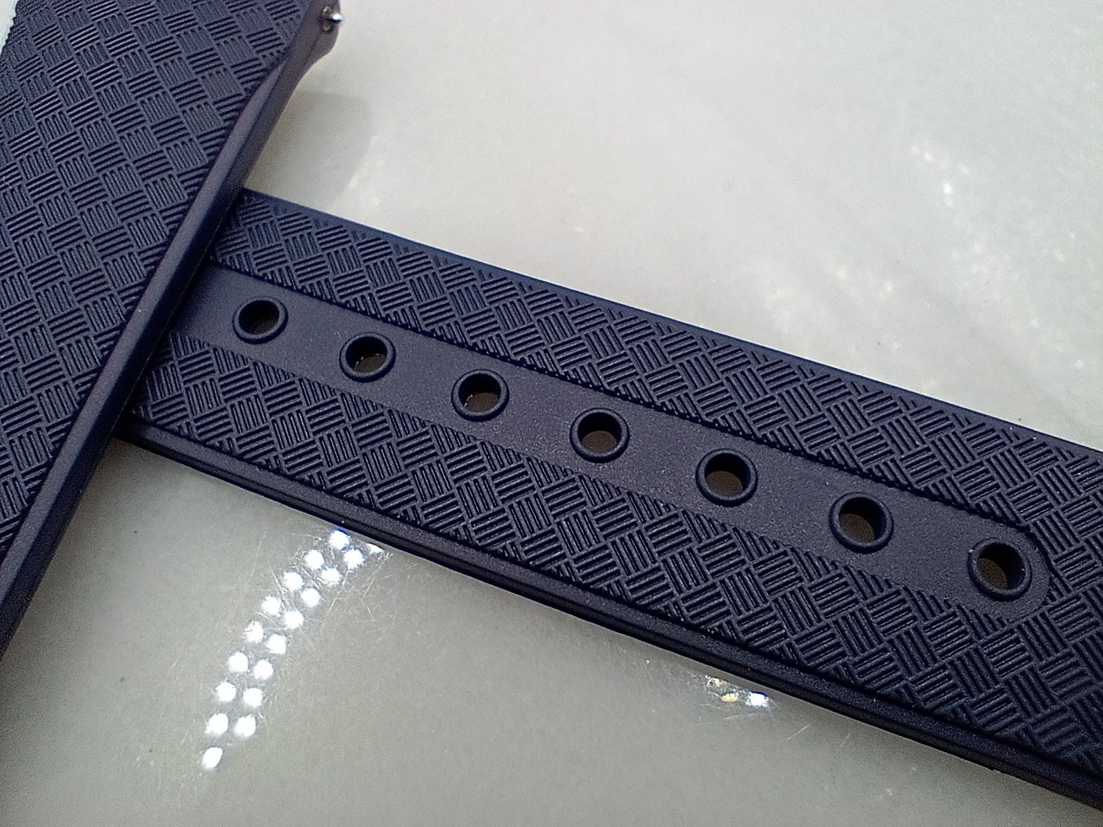 New 20mm Watchgecko Zuludiver HNBR Rubber Watch Strap Blue Quick Release 6B218