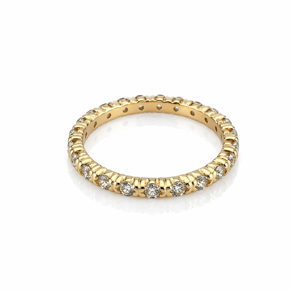 Moncara ring memory-brilliant diamonds total approx 0.88ct – 14K/585 yellow gold