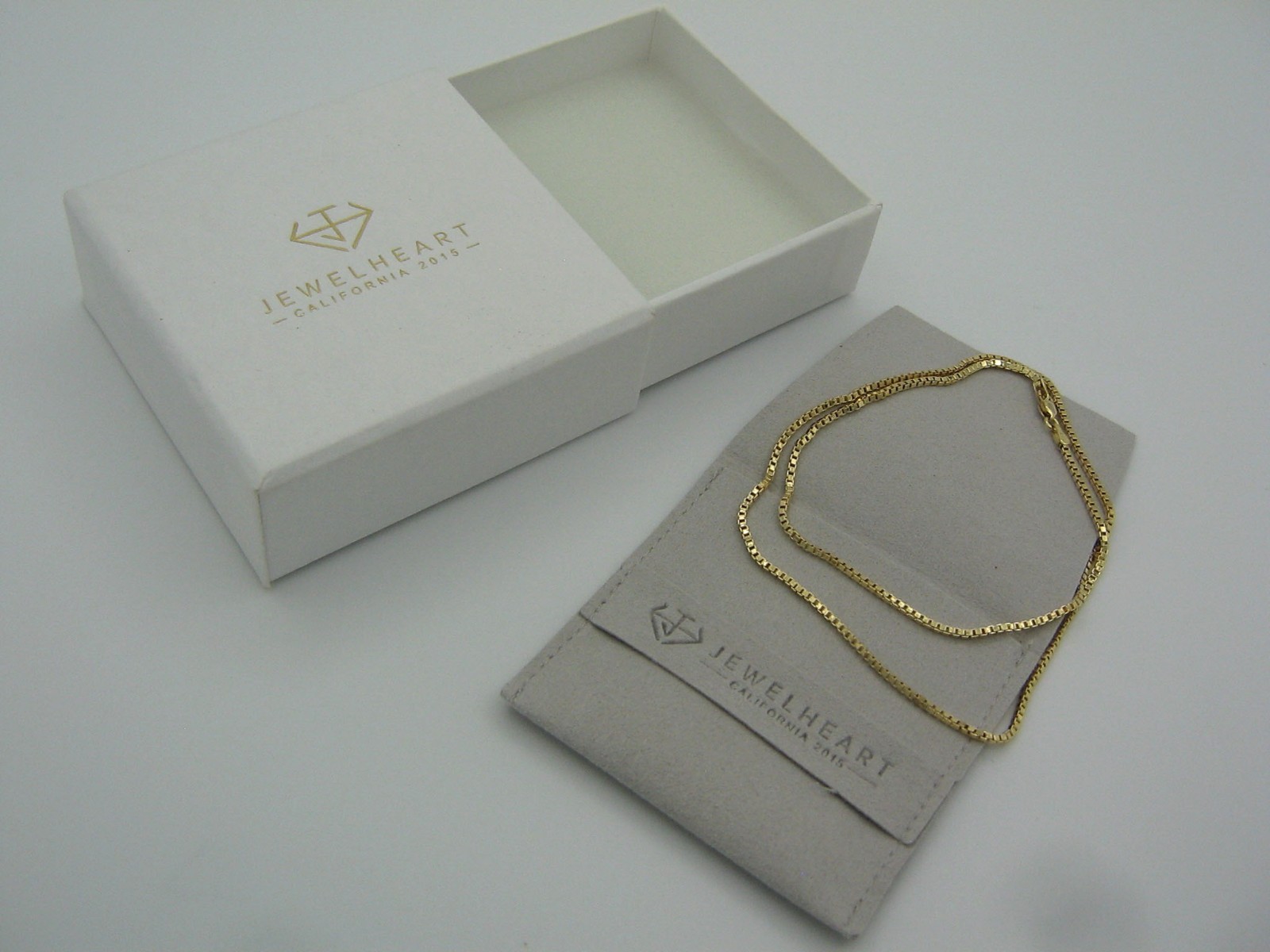 10k Yellow Gold Box Chain Necklace – 18″ – 1.5mm Made In Turkey – NIB!