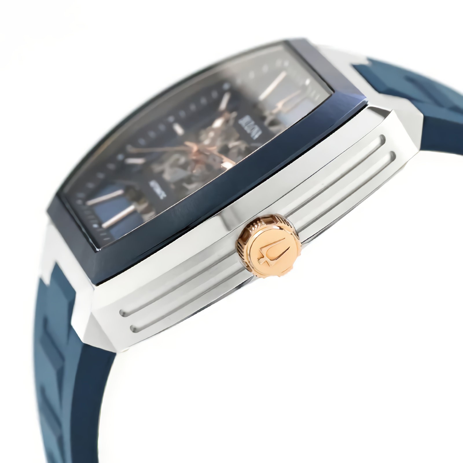 Bulova Maquina 98A318 Automatic Blue Skeleton Dial Stainless Steel Men’s Watch
