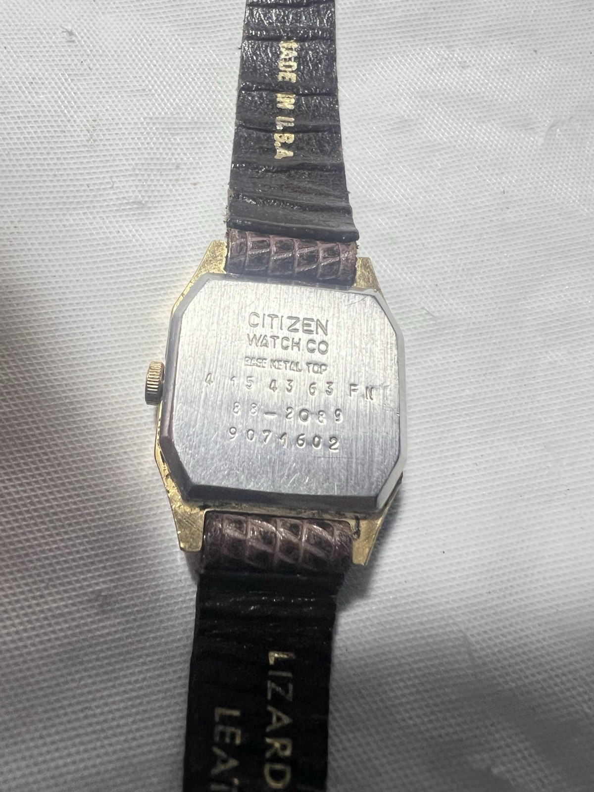 citizen vintage quartz2931-291892,Octagonal Ladies Dress Watch, Brown Lizard Ban