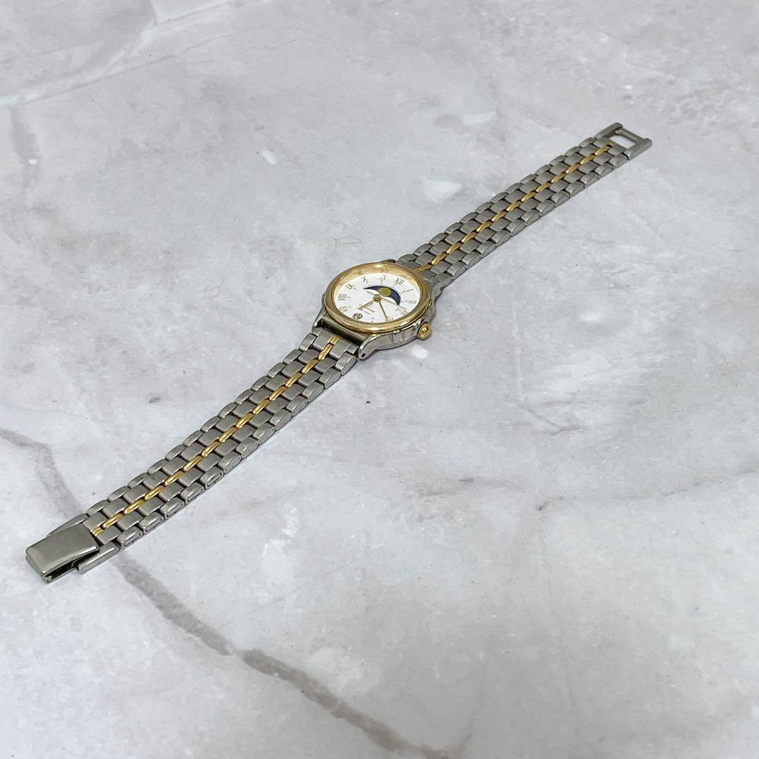 CITIZEN Lighthouse Moon Phase Quartz Vintage Watch Gold Silver Tone 6085