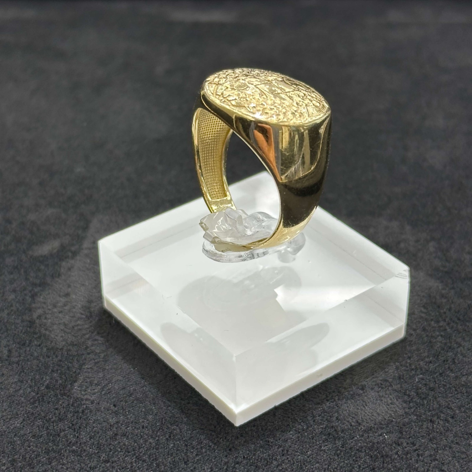 10k Gold Globe Ring Men Woman ANY SIZE