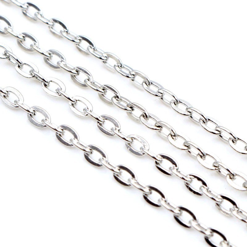 Wholesale 5M In Bulk Factory Round Rolo DIY Chains Stainless Steel