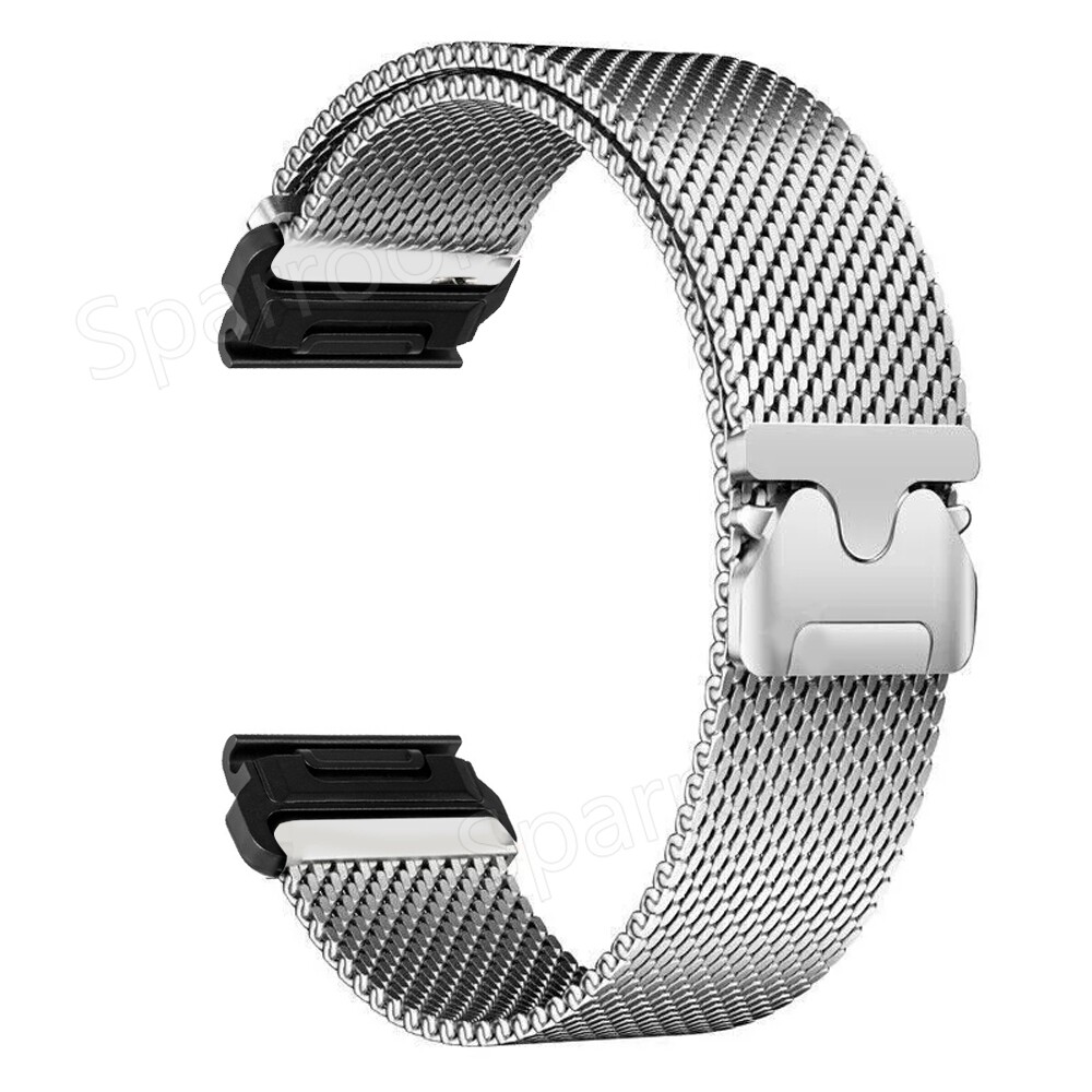 For Garmin Fenix 3 5 5X 6 6X Pro 7 7X 8 Quickfit Milanese Meta Strap Watch Band