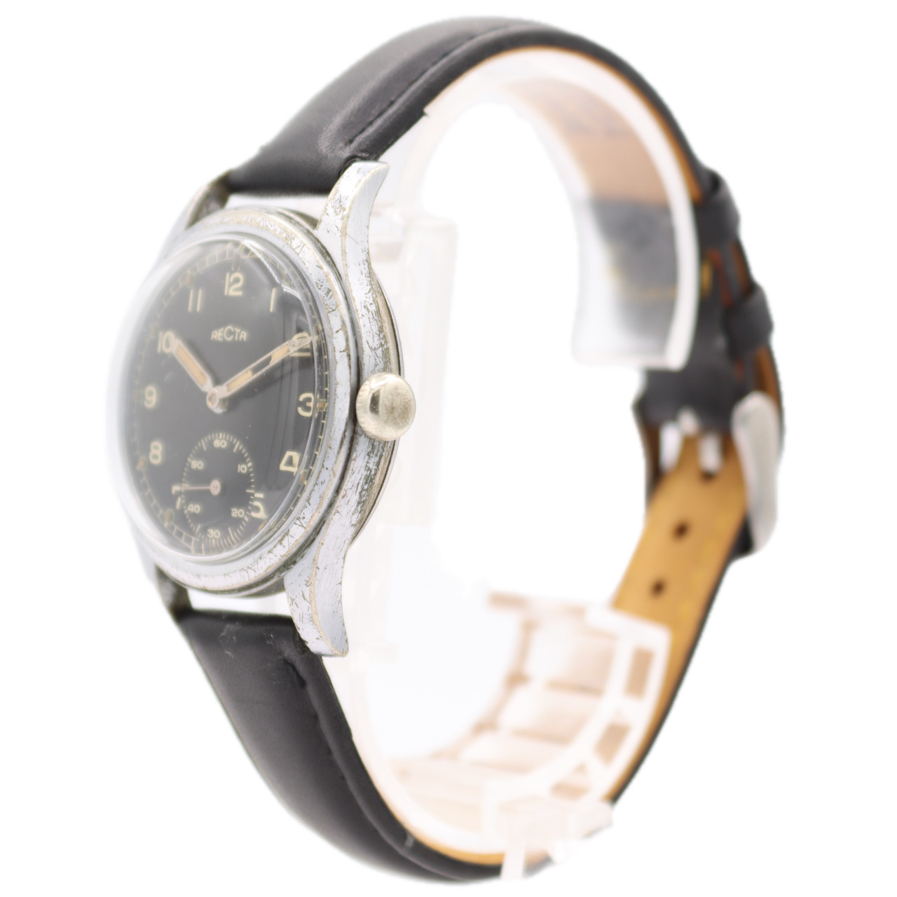 Vintage 33mm Recta WW2 German Military Style Men’s Mechanical Wristwatch Chrome