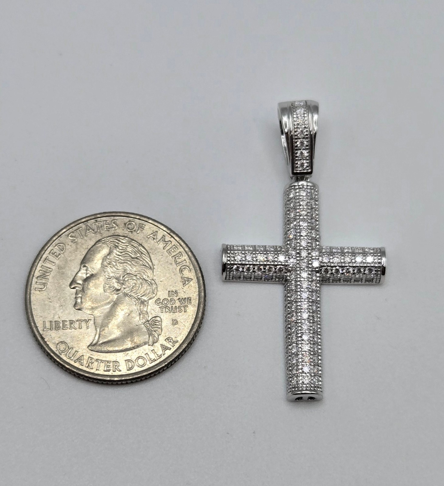 NEW Solid 925 Sterling Silver MOISSANITE PENDANT 2.0ctw Cross Pendant, USA