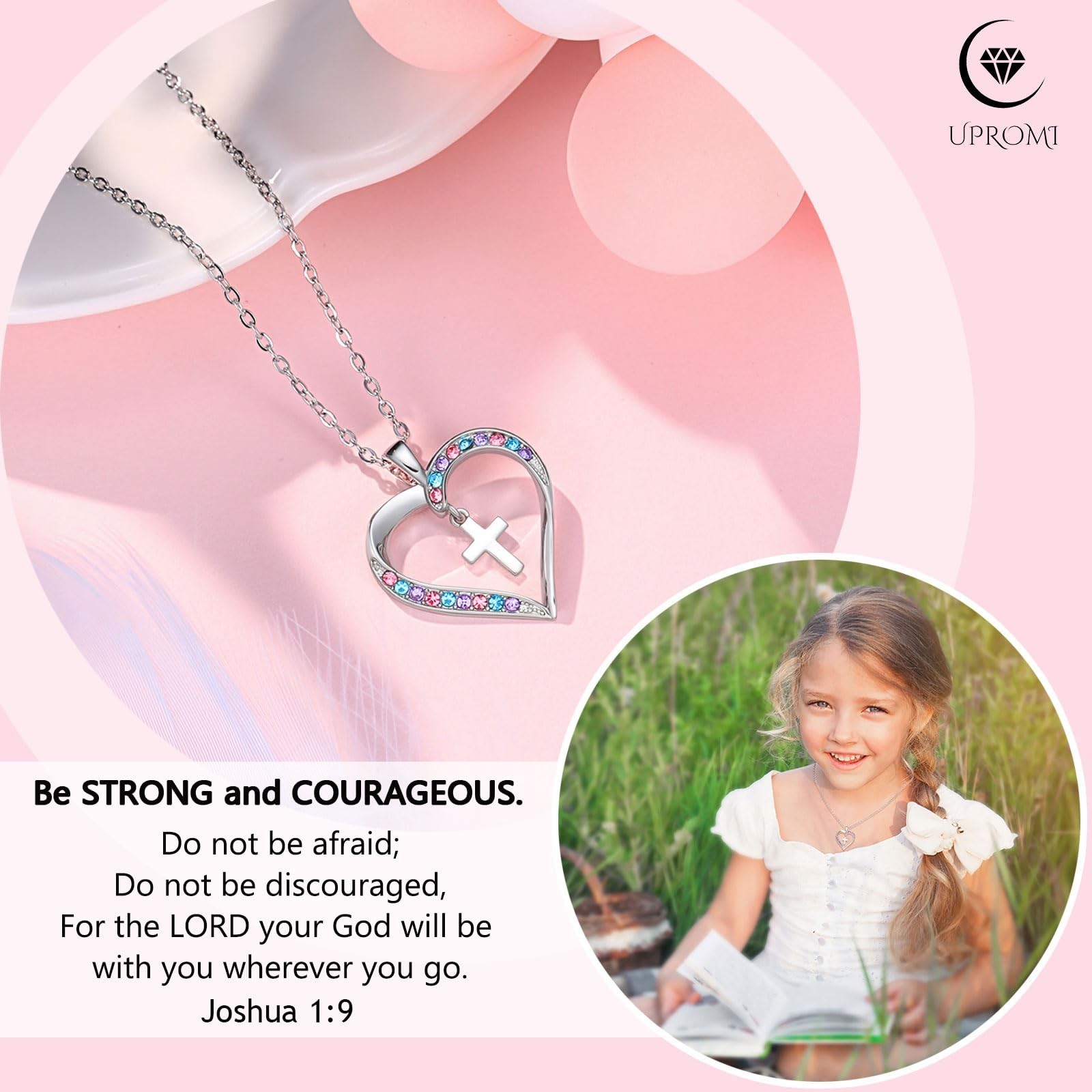 Girls Cross Necklace – Perfect Back to School, Baptism, First Communion & Gradua