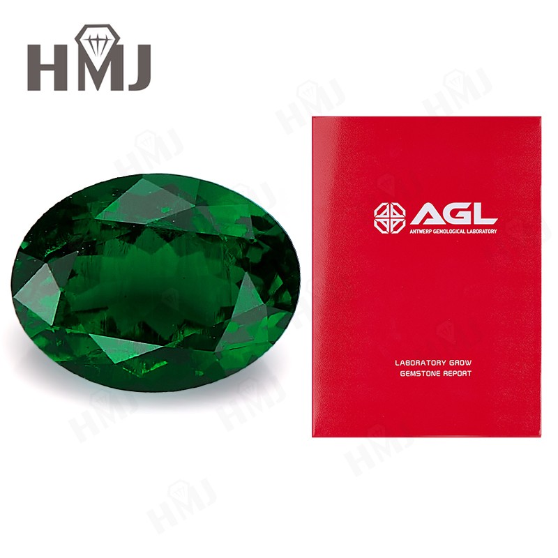 Certified Zambian Emerald Pear Cut Round Cushion Lab Grown Loose Emerald Jewelry
