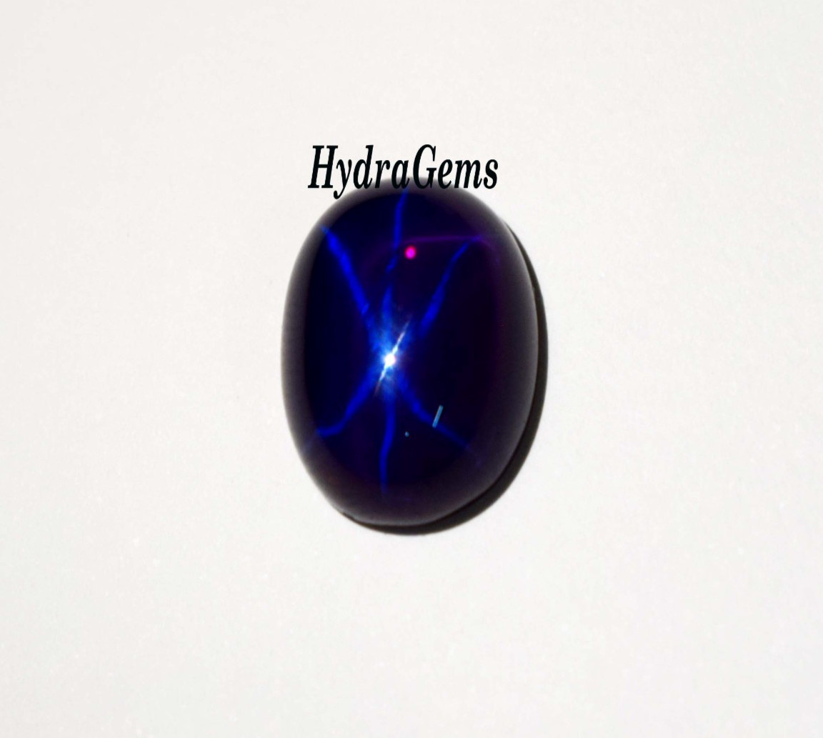 Natural 9Ct Blue Star Sapphire Cabochon 6 Rays Deep Royal Purplish Blue Gemstone