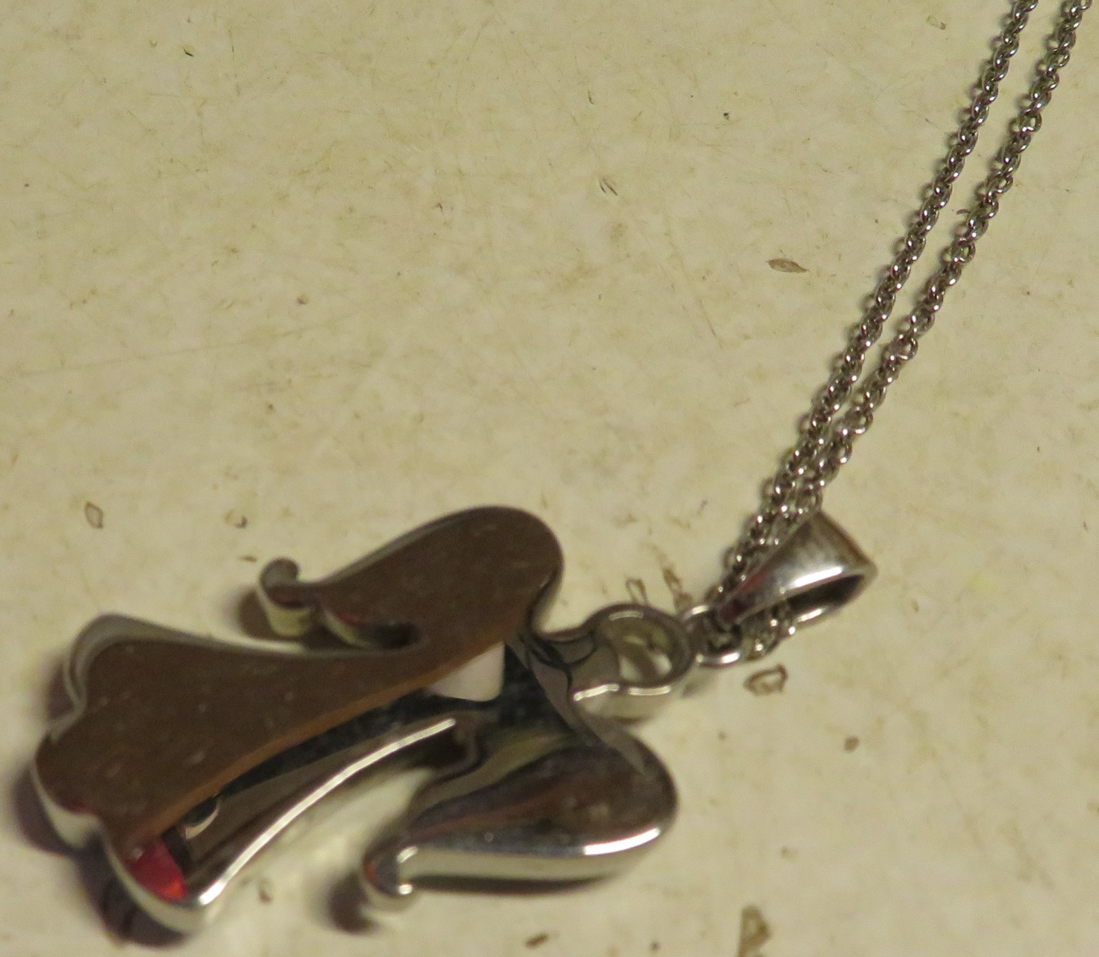 Connections From Hallmark Stainless Steel Angel Pendant Necklace 18″ 2″ Charm