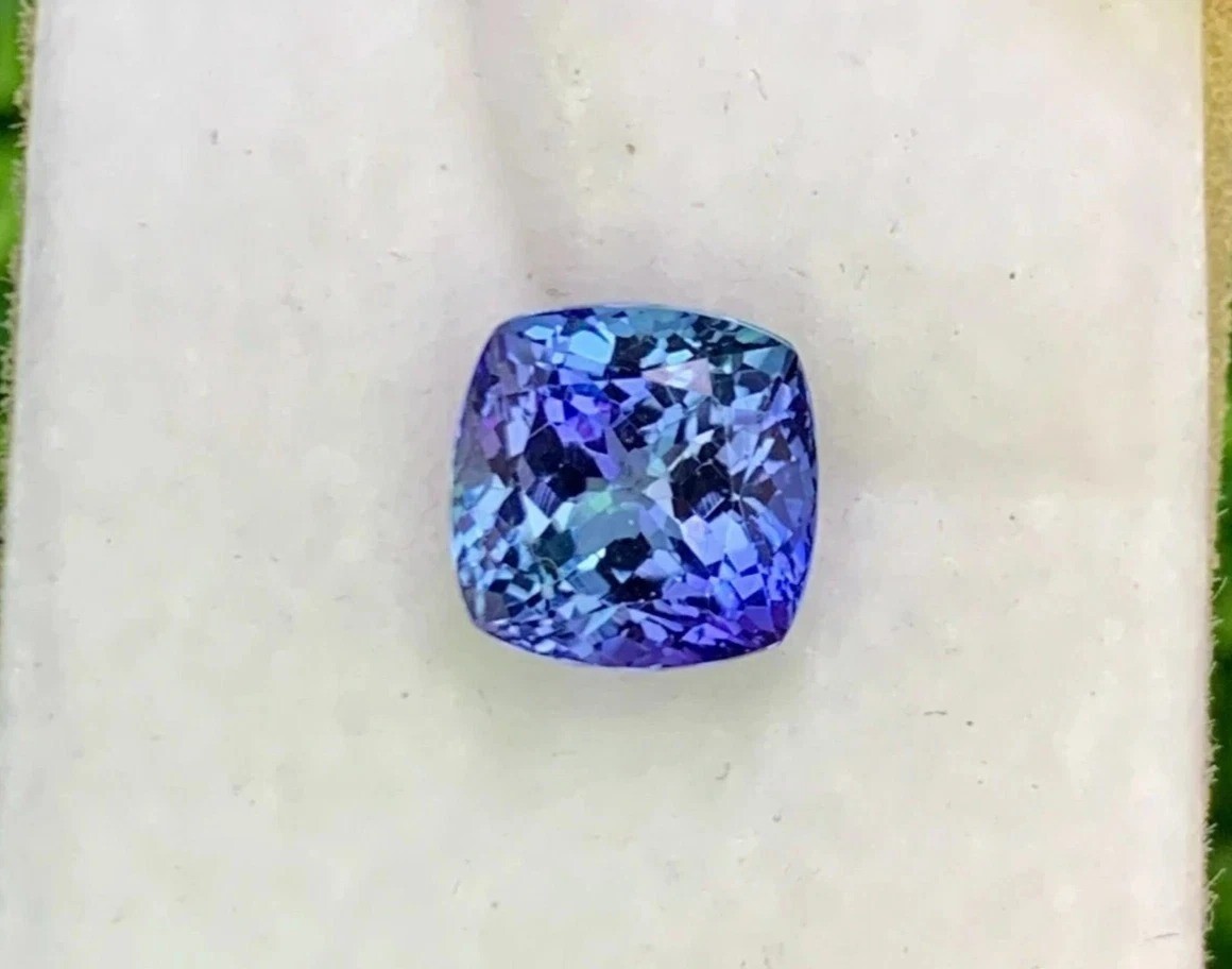 Extremely Rare Blue Tanzanite Cushion 8+ Ct Natural Certified Loose Gemstone